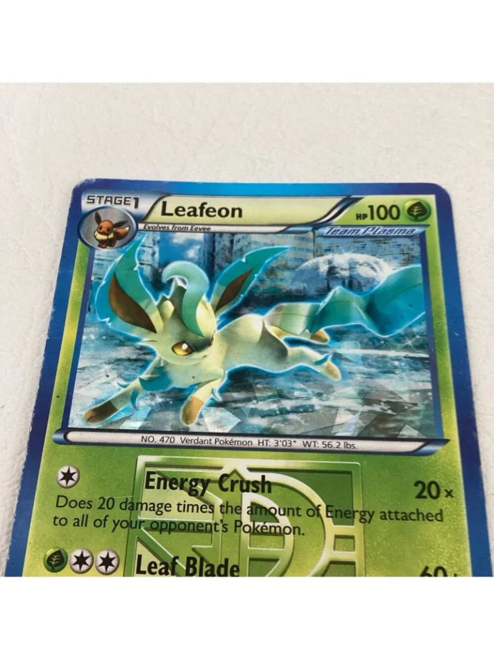 Leafeon Team Plasma Cracked Ice #11/116 Plasma Freeze Pokemon TCG Card 2013 VG